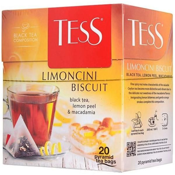 Чай TESS «Limoncini Biscuit» черный, в пирамидках