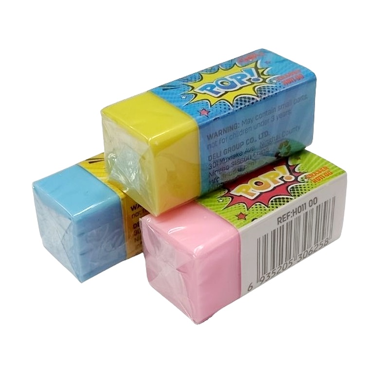 01100H_3 Ластик "POP", прямоугольный, цветной — изображение 1