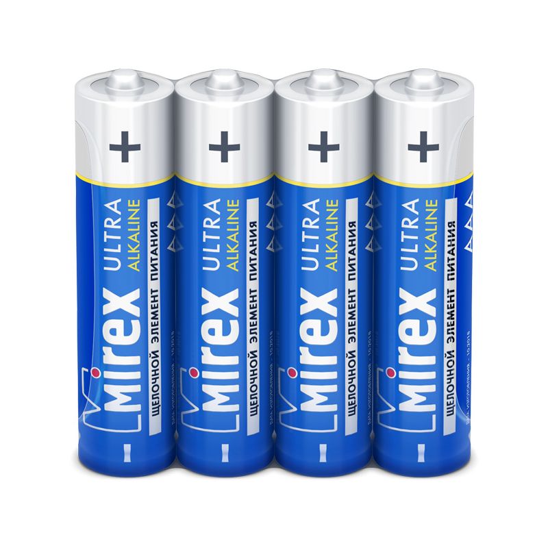 23702-LR03-S4 Батарейки Mirex Alkaline, AAA, в пленке, 4 шт. — изображение 1