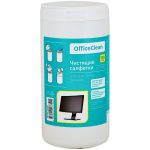 Салфетки влажные чистящие OfficeClean, для экранов, в тубе, 100 шт.