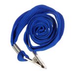 Бейдж горизонтальный OfficeSpace, 100*75мм (размер вставки 85*55мм), с клипсой на синем шнурке — изображение 2