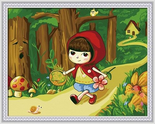Картина по номерам 30х40 "Красная шапочка"