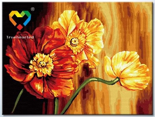 Картина по номерам 30х40 "Знойные цветы"