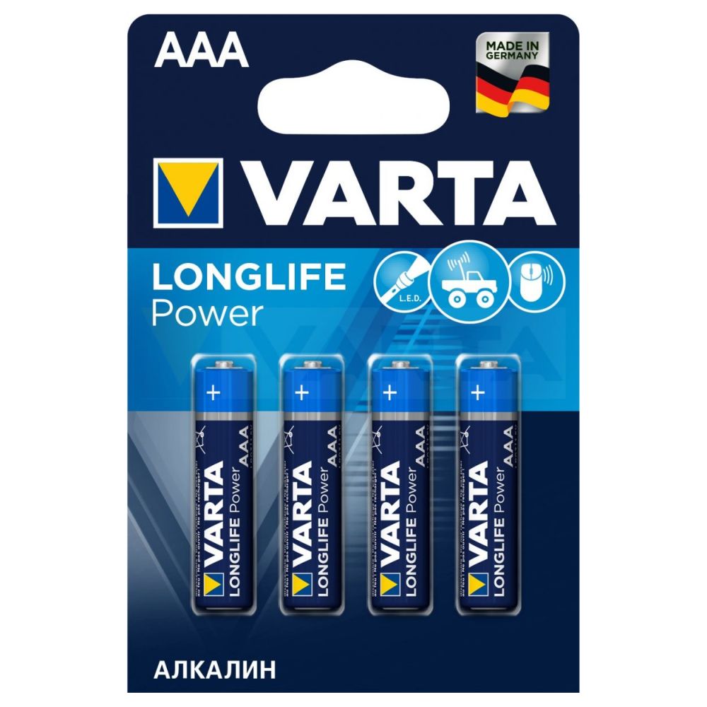 4008496810284 Батарейки Varta "LONGLIFE POWER" Alkaline, AAA, блистер 4 шт. — изображение 1