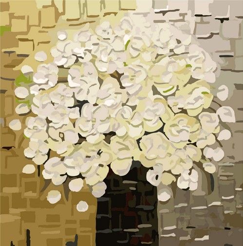 Картина по номерам 40х40 "Белый букет"