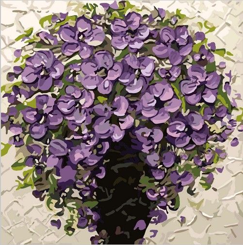 Картина по номерам 40х40 "Фиолетовый букет"