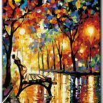 Картина по номерам 40х50 "Аллея при свете фонарей"