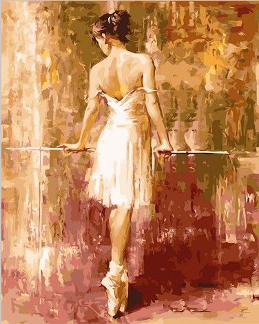 Картина по номерам 40х50 "Балерина у станка"