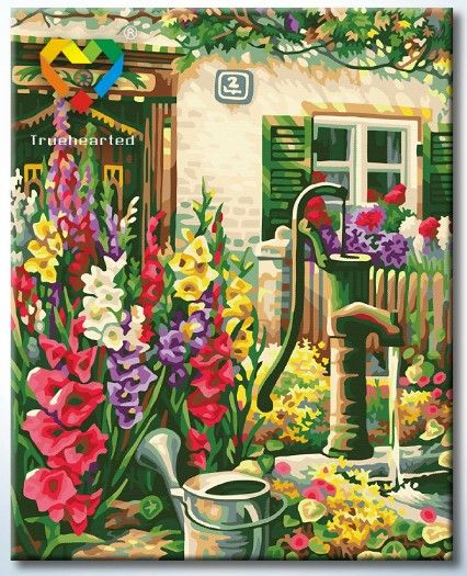 Картина по номерам 40х50 "Цветочный водопой"