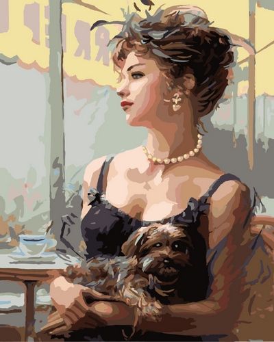 Картина по номерам 40х50 "Дама с собачкой"