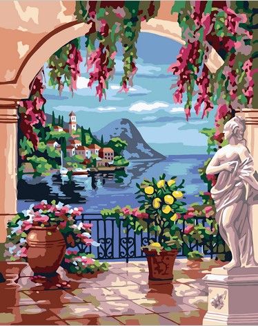 Картина по номерам 40х50 "Греческий пейзаж"