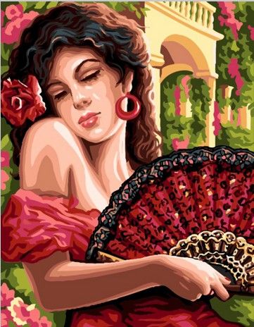 Картина по номерам 40х50 "Испанская красавица"