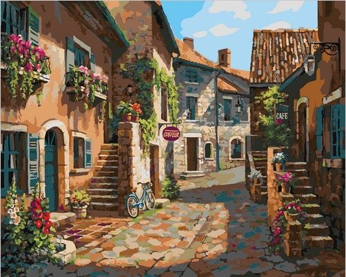 Картина по номерам 40х50 "Итальянские улочки"