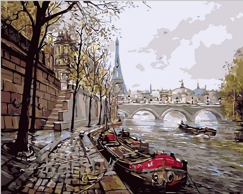 Картина по номерам 40х50 "Набережная Сенны"