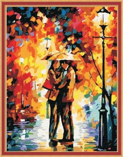 Картина по номерам 40х50 "Пара под дождем"