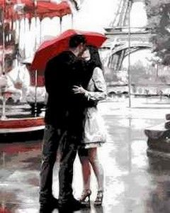 Картина по номерам 40х50 "Париж, Любовь"