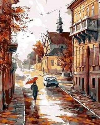 Картина по номерам 40х50 "По осенним улицам"