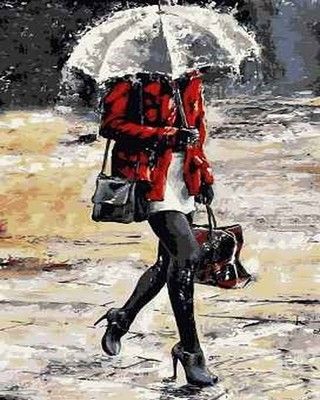 Картина по номерам 40х50 "Под дождем"