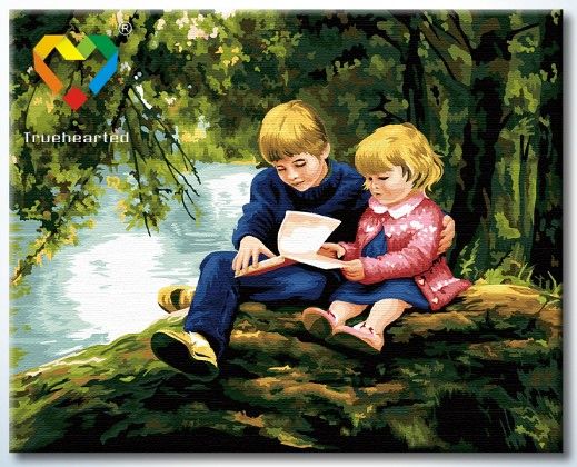 Картина по номерам 40х50 "С братом за книгой"