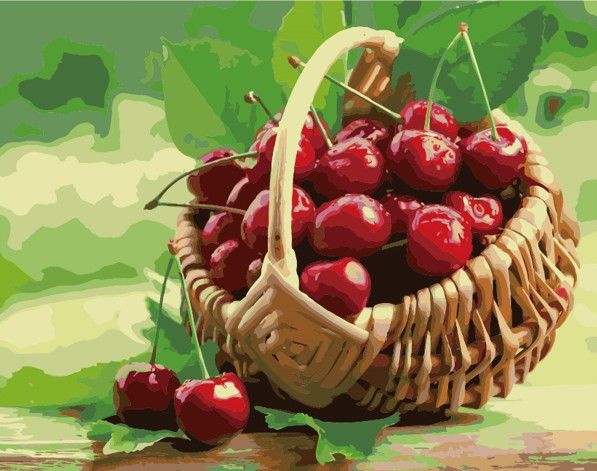 Картина по номерам 40х50 "Спелая вишня"