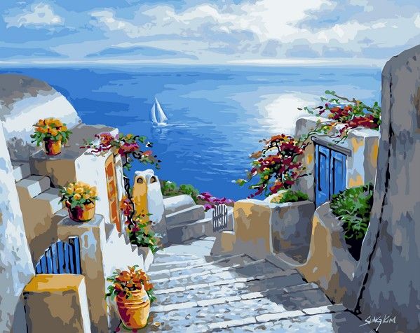 Картина по номерам 40х50 "Ступеньки к морю"