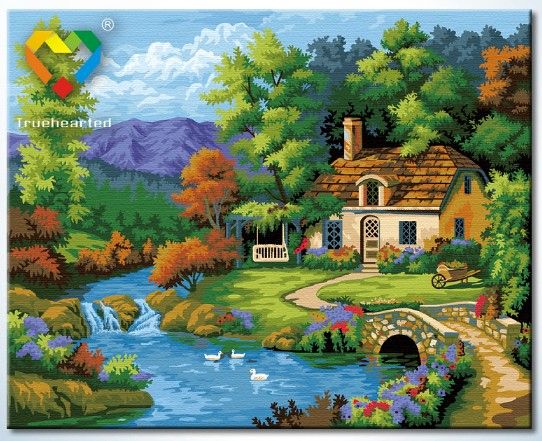 Картина по номерам 40х50 "Уютный коттедж"