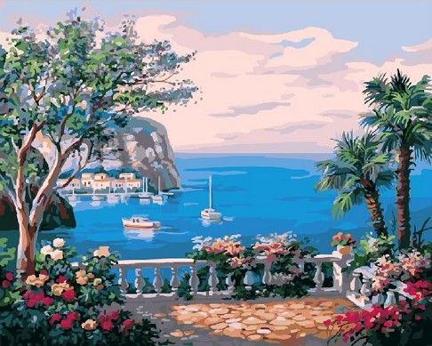 Картина по номерам 40х50 "Вид на морской залив"