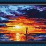 Картина по номерам 40х50 "Закат на море"