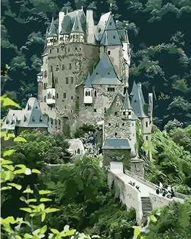 Картина по номерам 40х50 "Замок на скале"