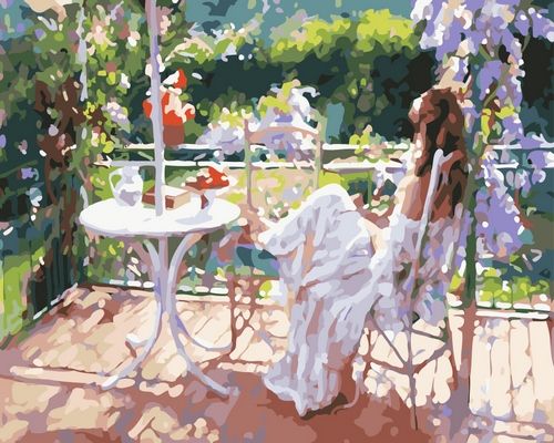 Картина по номерам 40х50 "Завтрак на террасе"