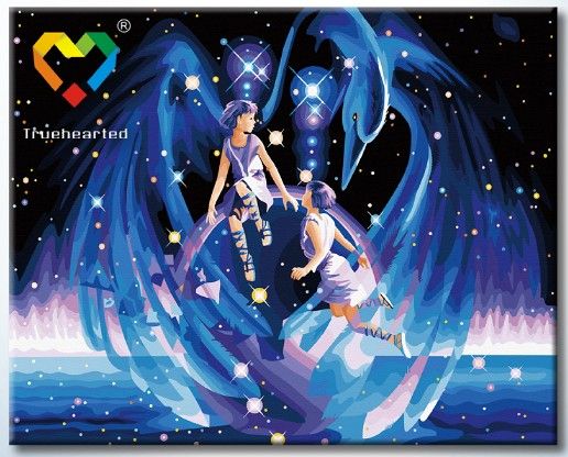 Картина по номерам 40х50 "Знаки зодиака: Близнецы"