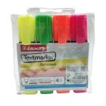 Набор текстовыделителей Luxor "TextMarker", 4 цвета, ПВХ чехол