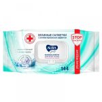 4504 Салфетки влажные AURA FAMILY, с антибактериальным эффектом, с крышкой, 144 шт.