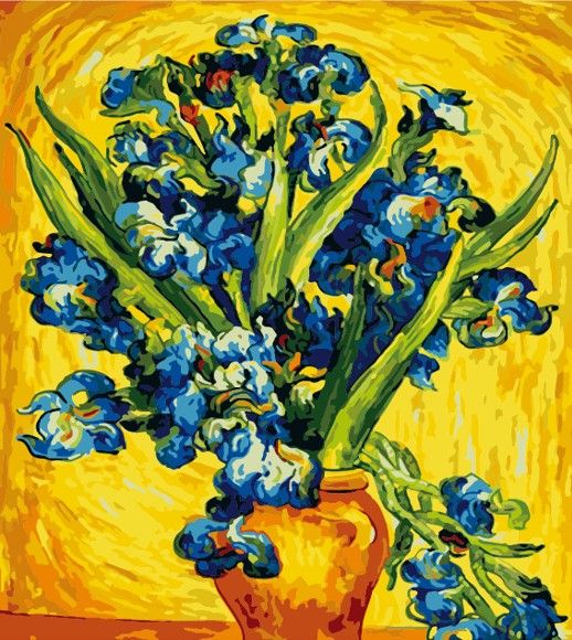 Картина по номерам 50х65 "Ирисы Ван Гога"