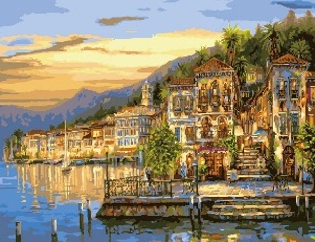 Картина по номерам 50х65 "Солнечный город"