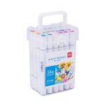 Набор маркеров для скетчинга Deli 70804-24, 24 цвета, двухсторонние, в пластиковом боксе