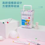 Набор маркеров для скетчинга Deli 70804-24, 24 цвета, двухсторонние, в пластиковом боксе — изображение 7