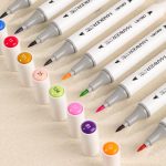 Набор маркеров для скетчинга Deli 70804-24, 24 цвета, двухсторонние, в пластиковом боксе — изображение 4