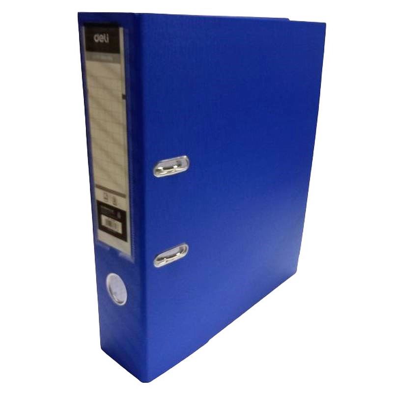 75mm_554-BU Папка-регистратор 75 мм "Deli" ПВХ Эко — изображение 1