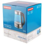 Чайник электрический AKL-237 NORMANN, стекло, сталь — изображение 4