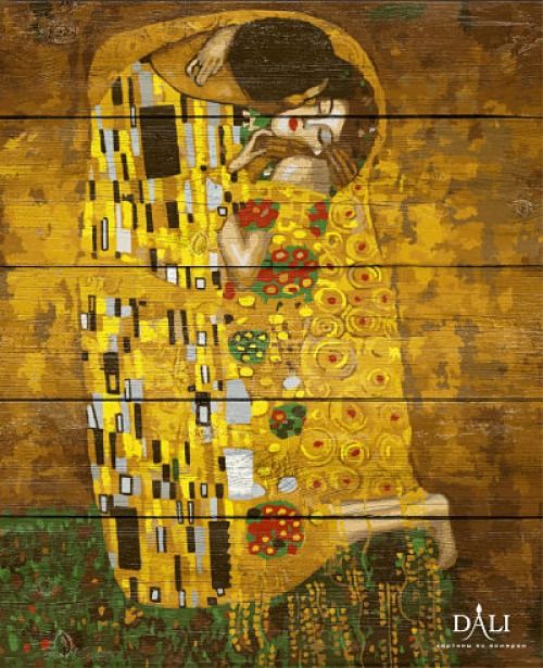 Арт по дереву 40х50 "Поцелуй"