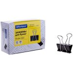 Зажим для бумаг, 41 мм, черные, уп.12 шт., OfficeSpace