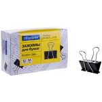 Зажим для бумаг, 51 мм, черные, уп.12 шт., OfficeSpace