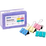 Зажим для бумаг, 51 мм, цветные, уп.12 шт., OfficeSpace