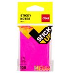 Блок для заметок с липким слоем, 51*76 мм, НЕОН, 100 листов