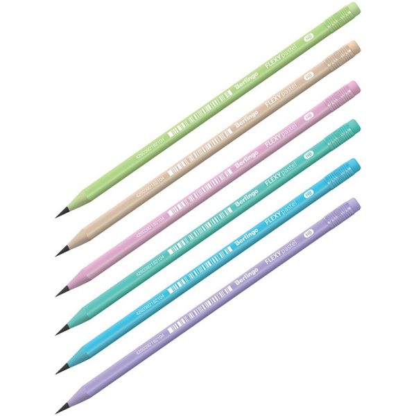 Карандаш чернографитный "Flexy Pastel" HB, трехгранный