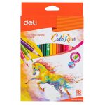 Карандаши цветные Deli "ColoRun", 18 цветов, трехгранные