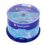 Диск CD-R Verbatim "Crystal AZO" 700Mb, 52x, CakeBox 50 шт.