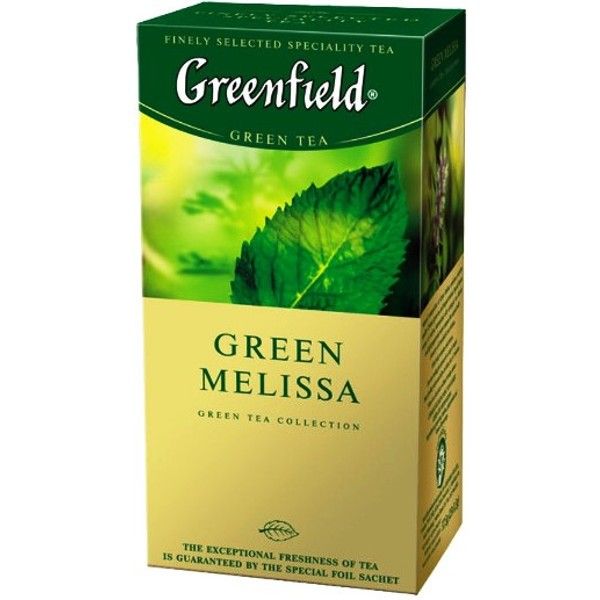 Чай GREENFIELD "Green Melissa" зеленый, 25 пакетиков
