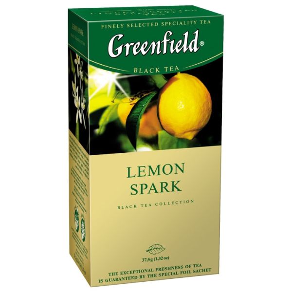 Чай GREENFIELD "Lemon Spark" черный, 25 пакетиков